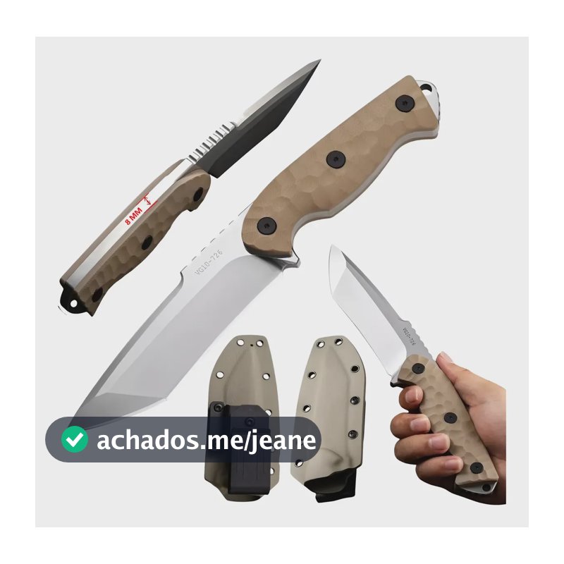 Faca Tática Trskt 8mm Espessura Fulltang Edc Bainha Kydex Bege
