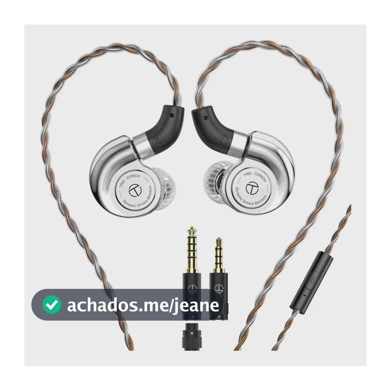 Novo Fone In-ear Gamer Trn Conch ,COM MIC , Cabo Desmontável