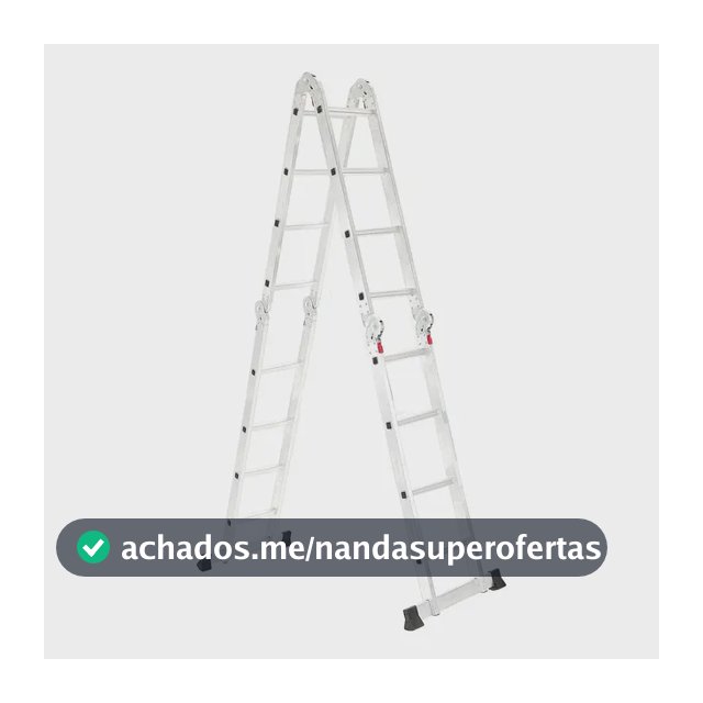 Escada Articulada 16 Degraus 4x4 Garden Life Aluminum Cor Cinza