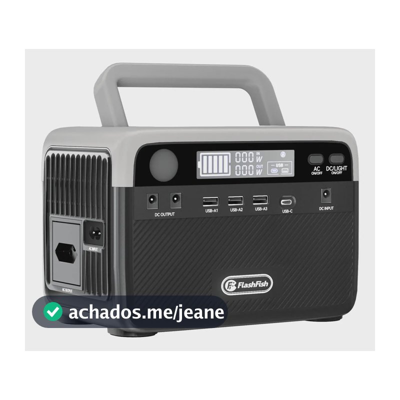 Flashfish 300w Estação de baterias LiFePo4 Solar Gerador Suporta carregamento e descarga simultâneos do UPS