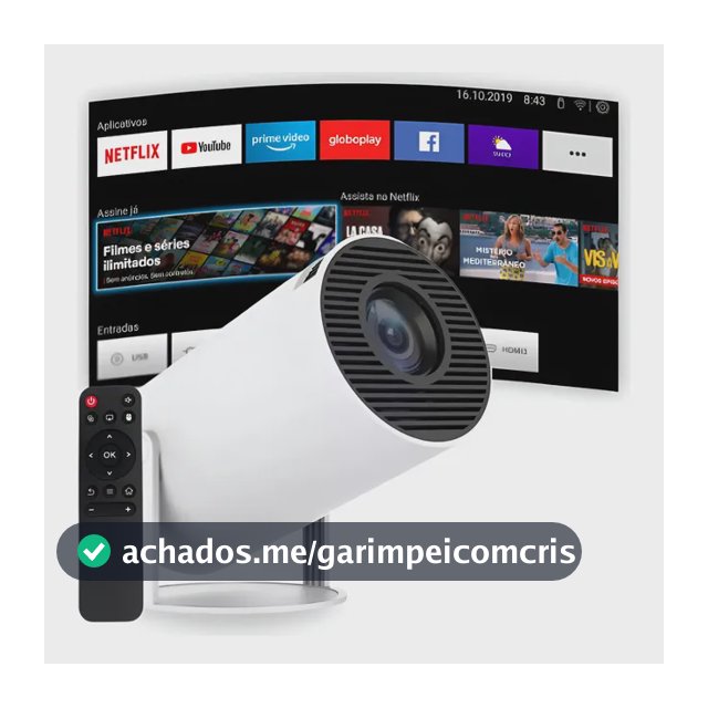 Projetor Portátil 4k Hd Android 11.0 Smart Wifi 5g Bluetooth Branco 127/220v