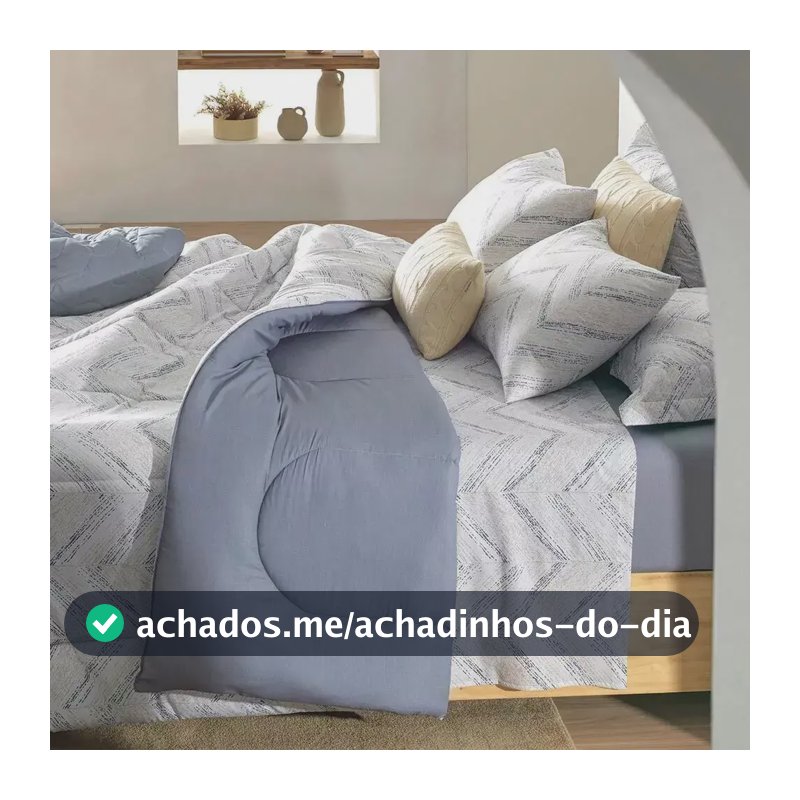 Jogo De Cama Solteiro Fred 100% Algodão 3 Peças Cinza Karsten