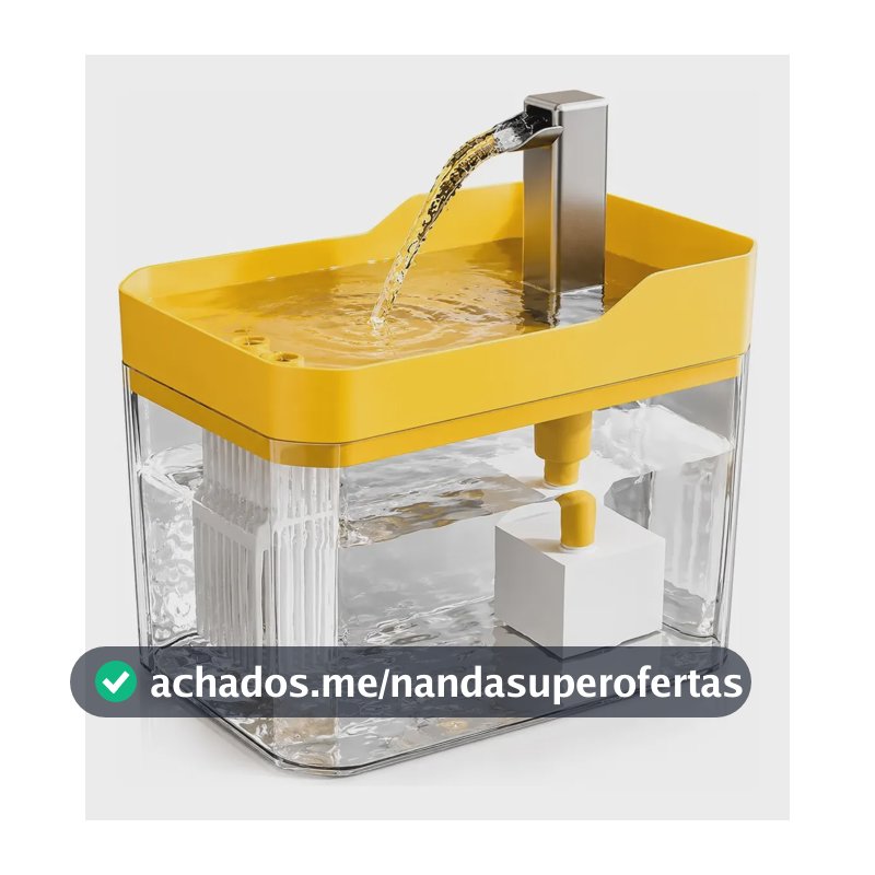 Fonte De Agua Para Gato Cachorro Bebedouro Automático Pet Amarelo