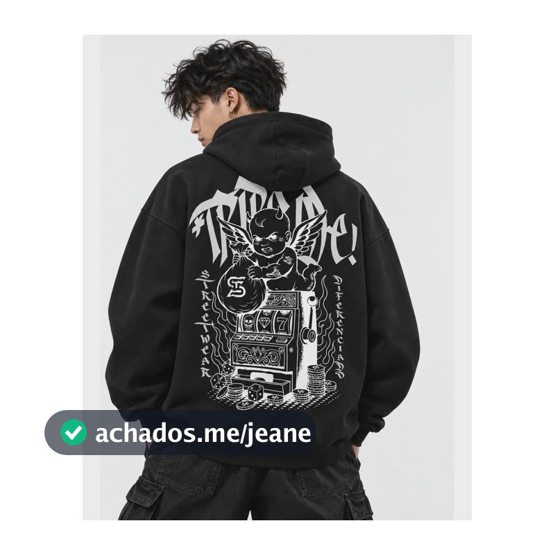 Blusa Moletom Trip Side Get Rich Club G Preto