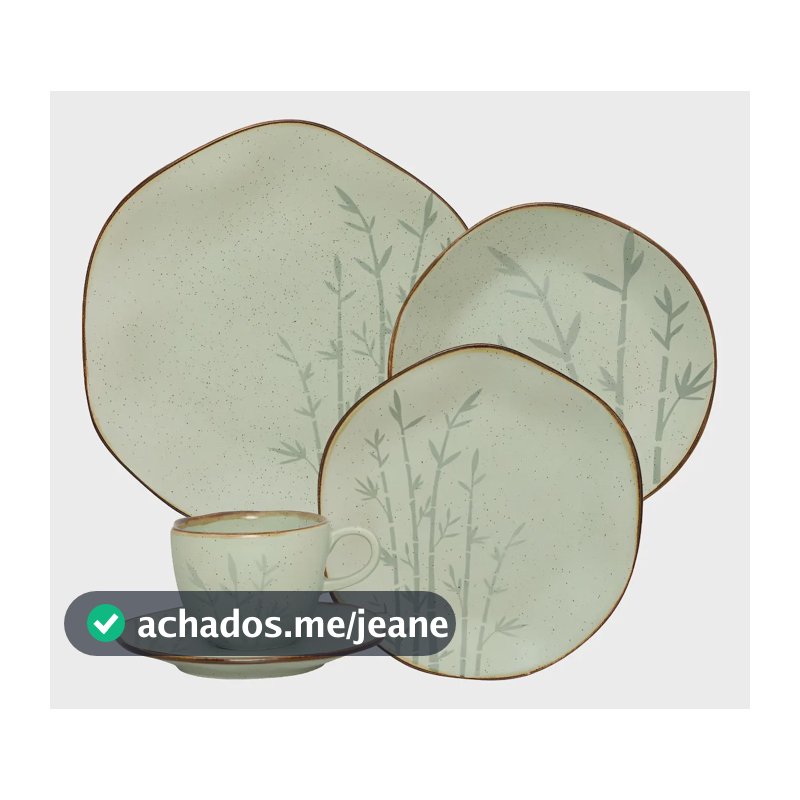 Aparelho De Jantar E Chá 20 Peças Ryo Bambu Cor Verde Oxford