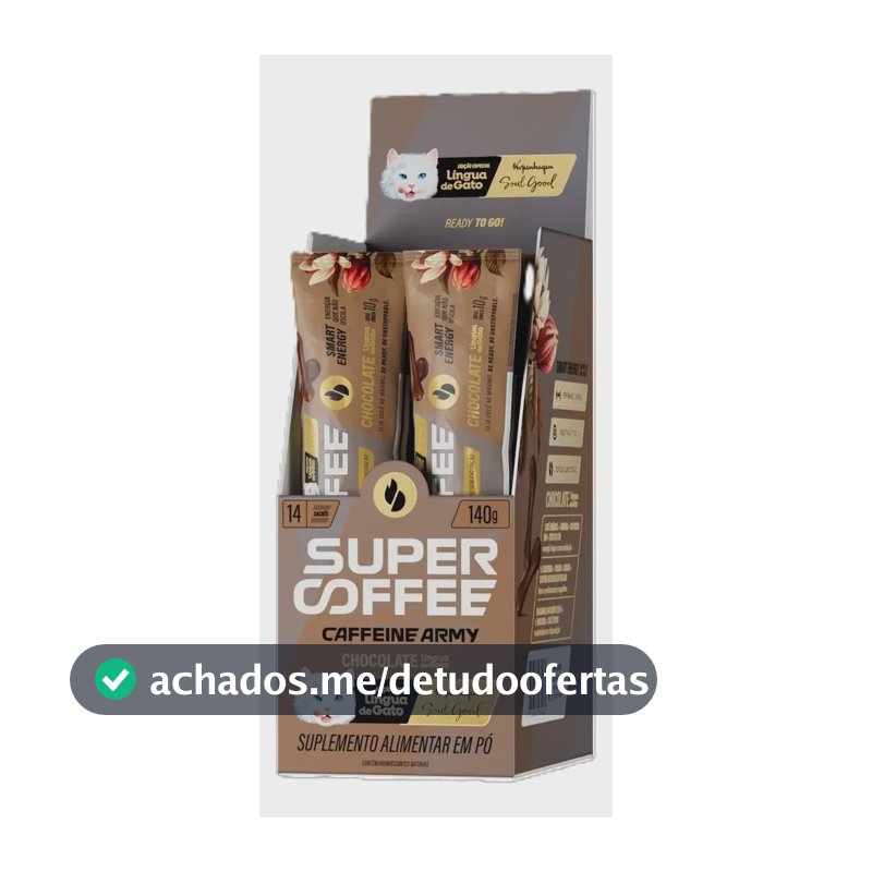 Cafeína Caffeine Army Supercoffee Classic Size em pó sabor Língua de gato x 144g