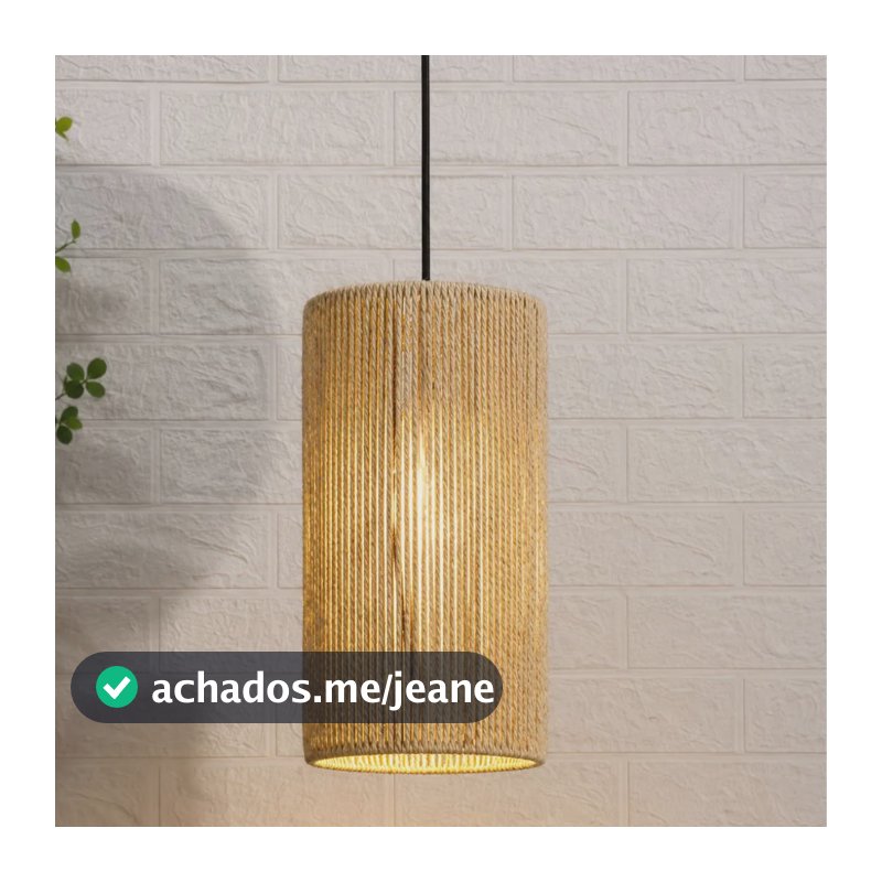 Luminaria Pendente De Teto Desing Rustica Milão Sisal