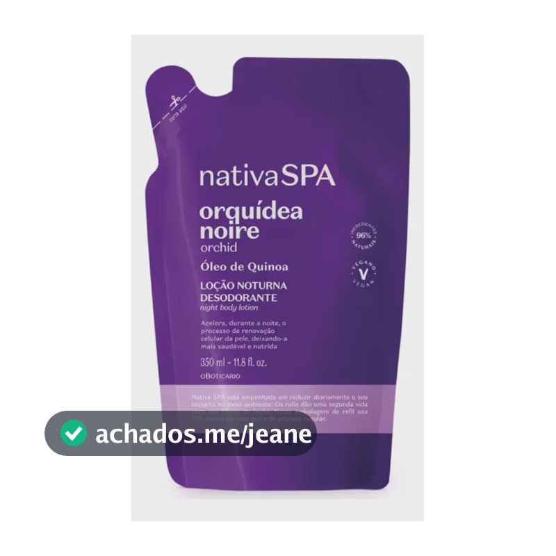 Refil Creme Corporal O Boticário Nativa SPA Orquídea Noire 350ml para Hidratação e Nutrição