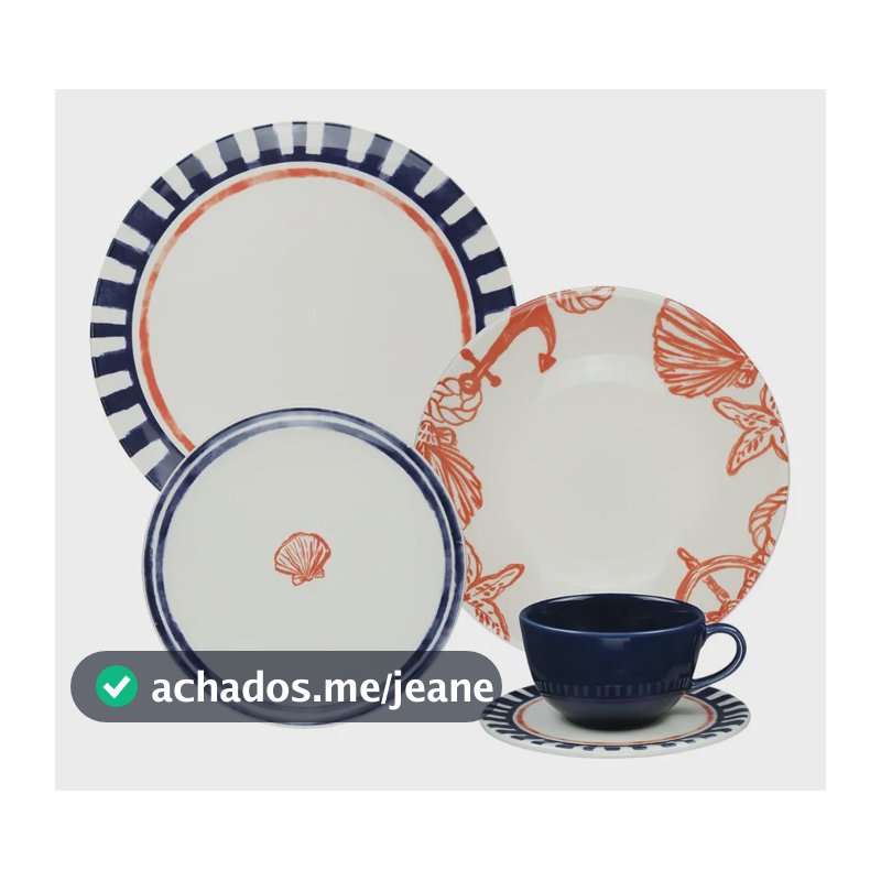 Aparelho De Jantar E Chá 30 Peças Oxford Unni Maré Off White