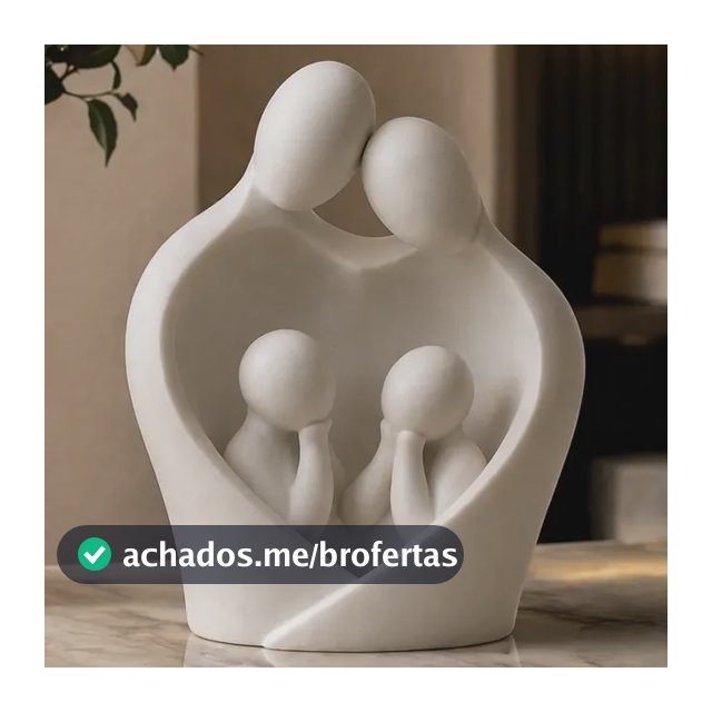 Escultura Decorativa Família Minimalista Moderna Enfeite Branco