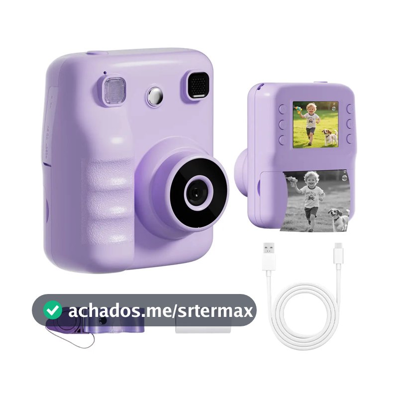 Câmera Digital Instantânea para Crianças Inova com Impressão Térmica e Tela 2.4"