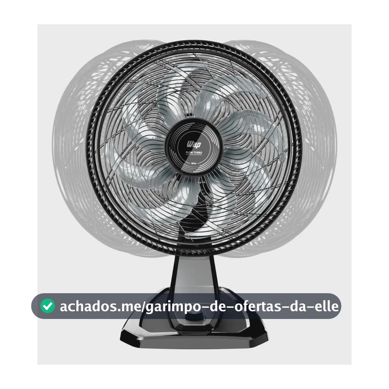Wap Flow Turbo WV01PR 2 em 1 - 50 cm - 60 - Preto Cinza - Plástico - 8
