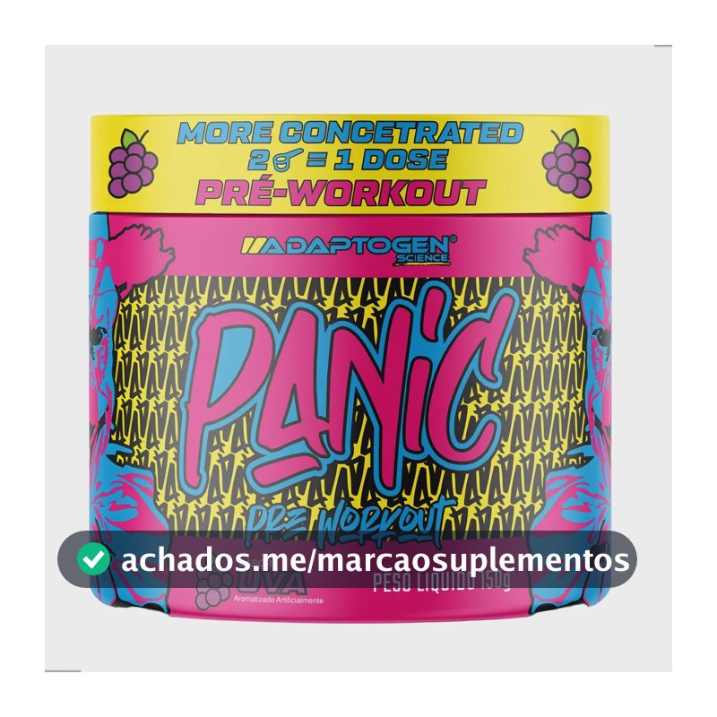 Suplemento em pó Adaptogen Science Pré Treino Beta-alanina Panic sabor Uva x 150g