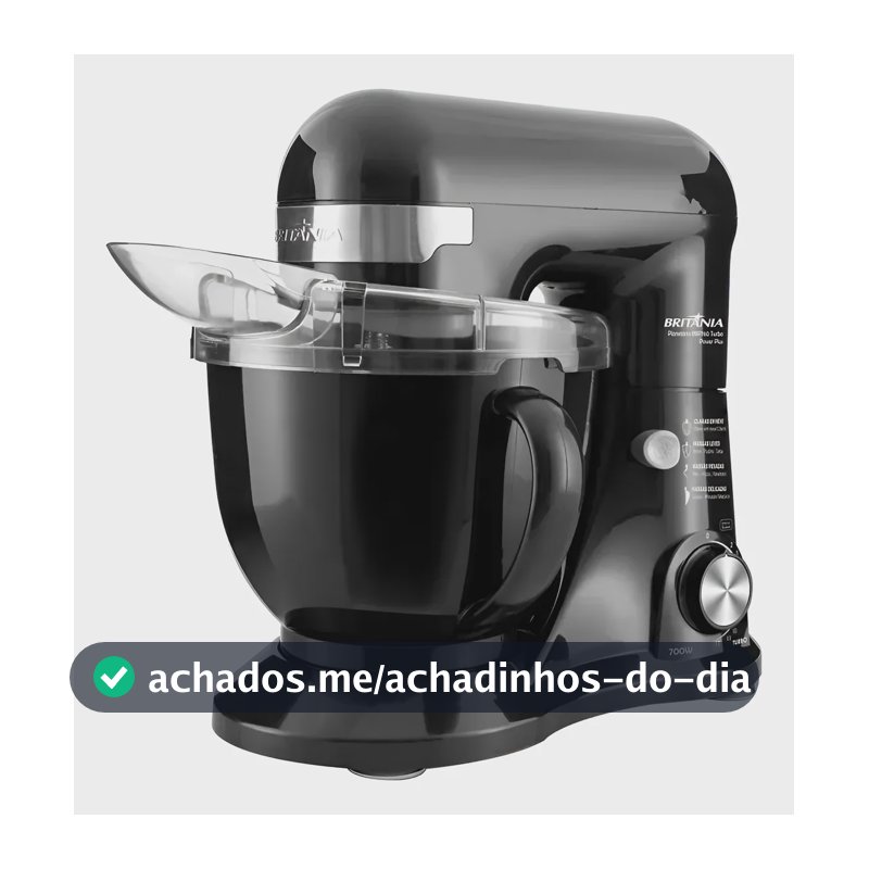 Batedeira Planetária Britânia Preta 700w Preto 110v