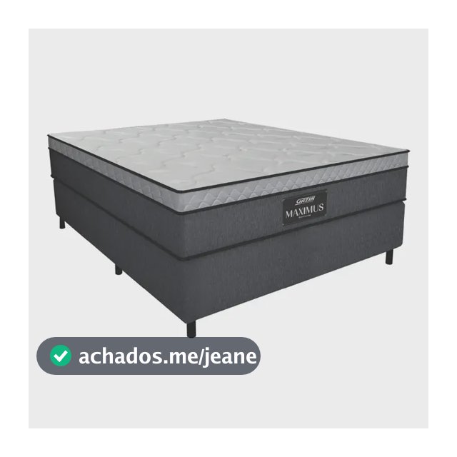 Cama Box Casal Colchão Gazin Maximus Molas Ensacadas 138x188x62cm Linho Grafite / Branco - Suporta até 120Kg por Pessoa