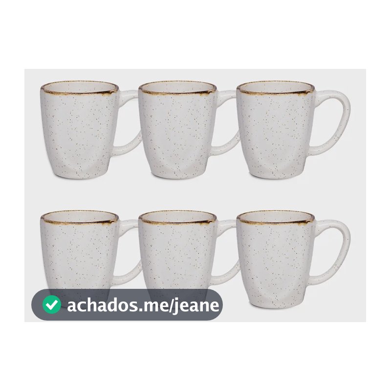 Jogo Com 6 Canecas De 260ml Em Porcelana Ryo Maresia Oxford