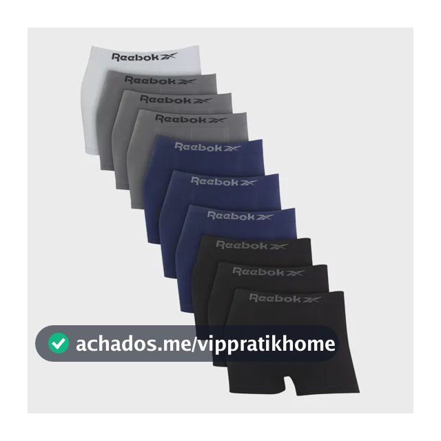 Kit 10 Cuecas Reebok Masculino Boxer Box Microfibra Adulto