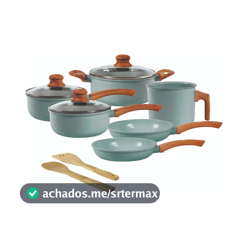 Jogo De Panelas Cerâmico Triplo Indução Tuut Ecoglid 8 Peças Cor Marble