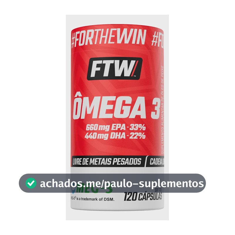 Ômega 3 Óleo De Peixe EPA-540 DHA-360 Meg-3 120 Caps - FTW