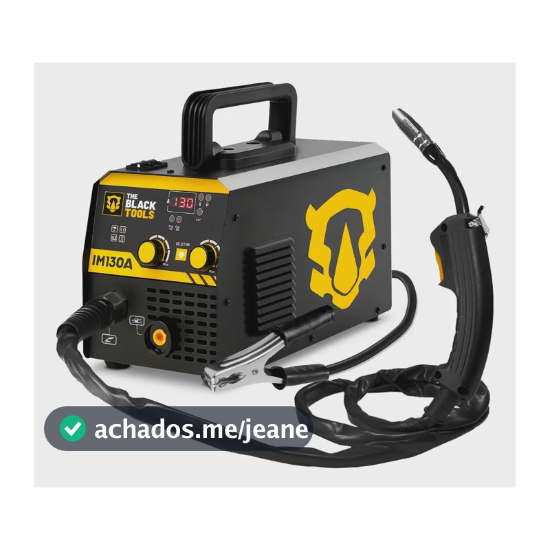 Máquina Inversora De Solda Digital Mig 130a Sem Gás C/ Tocha Preto 220v