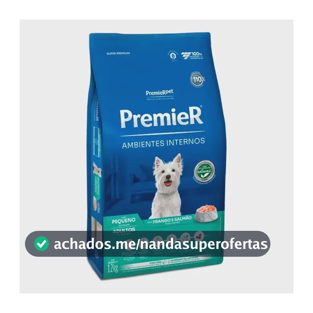 Raçao Premier Ambientes Internos Cães Adultos Pequenos 12 Kg