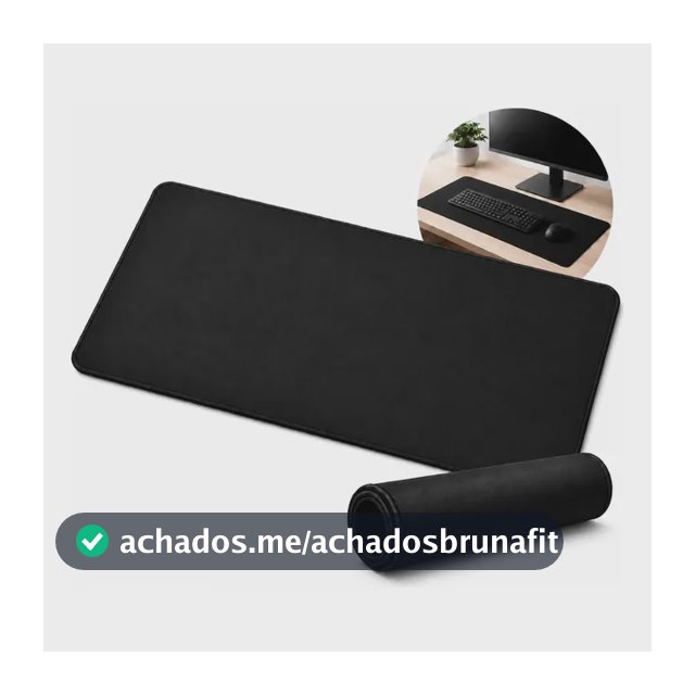 Mouse Pad Gamer Grande Preto Liso Sem Estampa Costurada