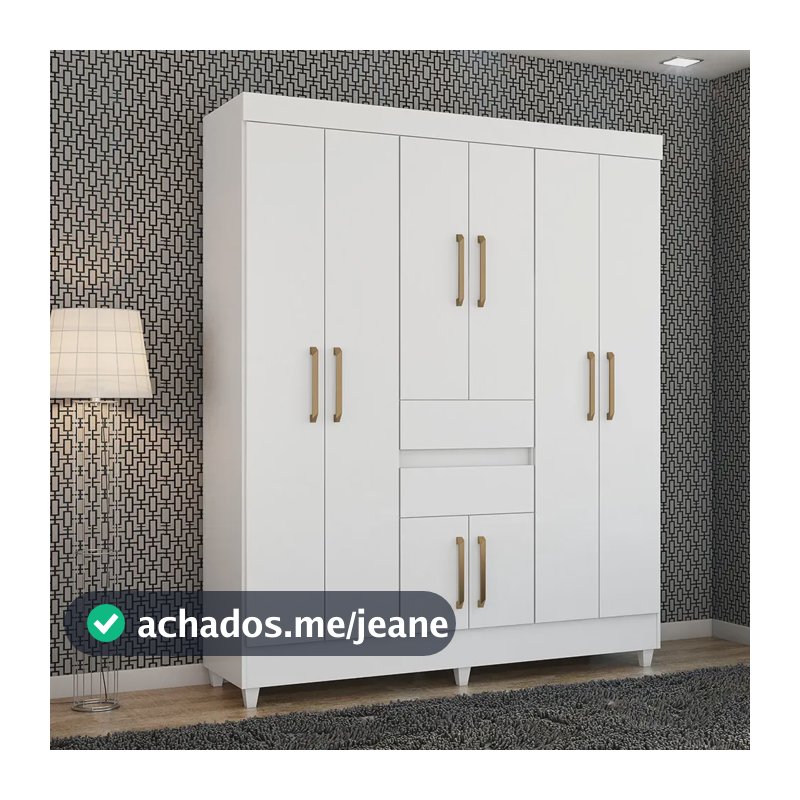 Guarda Roupa 8 Portas Munique Casal Branco Branco