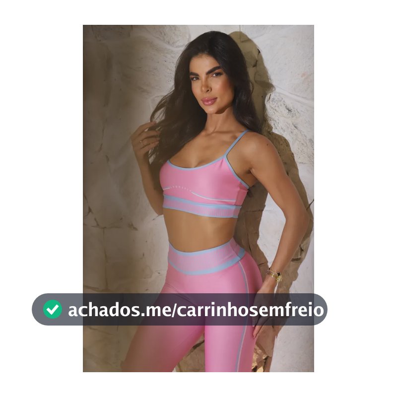 Conjunto Fitness Feminino Calça E Top - Laonefit Rosa Candy Conjunto Estampado P