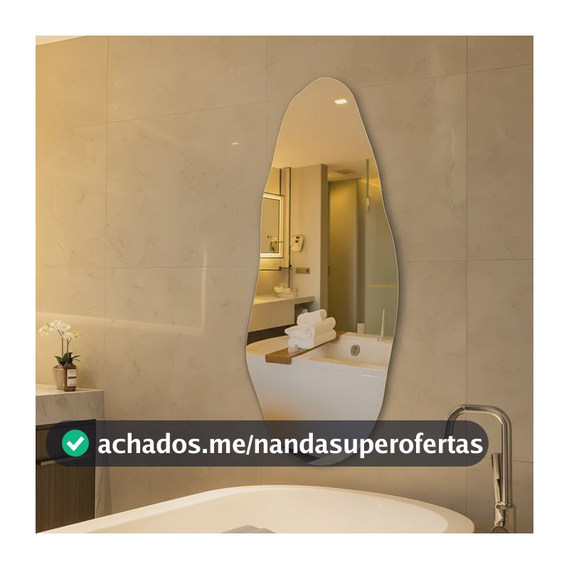 Espelho Orgânico 70cm Decoração Lapidado Design Moderno Luxo E05 70x30