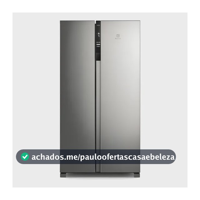 Geladeira Electrolux IS4S Frost Free Inverter 435L Side by Side cor Inox Look