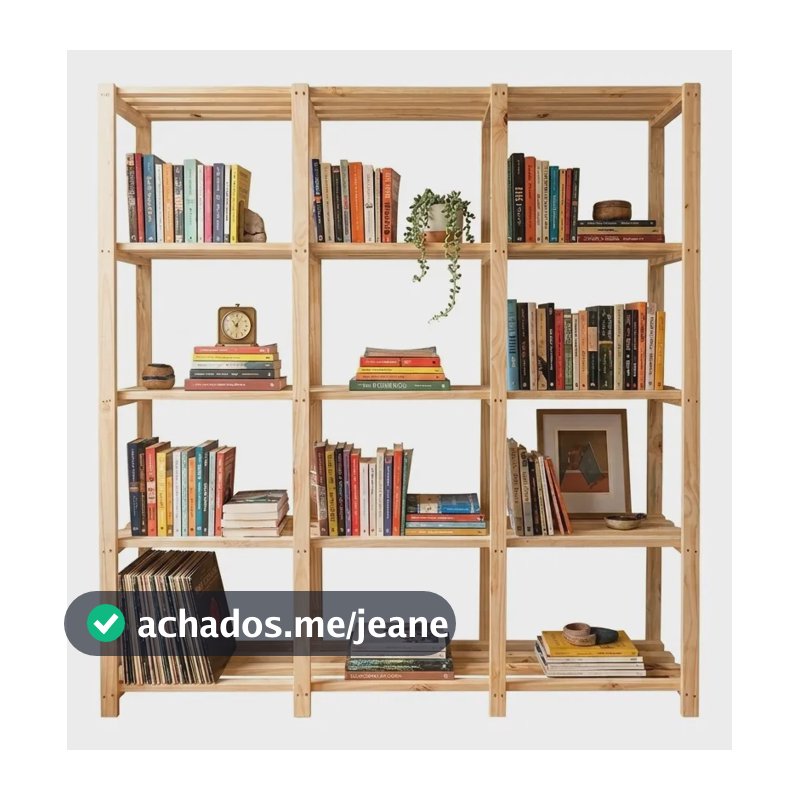 Estante Para Livros De Madeira 5 Prateleiras Reforçada Marrom