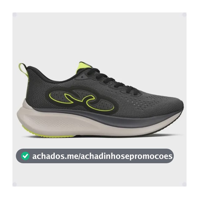 Tênis Olympikus Voa 3 Corrida Academia Esporte Original Chumbo/limão 40 Br