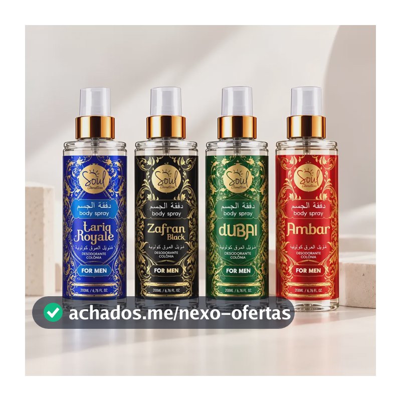 Kit 4 Body Splash Árabe Masculino Perfume Inspirações Luxo
