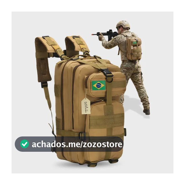 Mochila Tática Bolsa Militar Resistente 30 Litros Impermeável Super Reforçada Bandeira Brasil Brinde Utilizzei