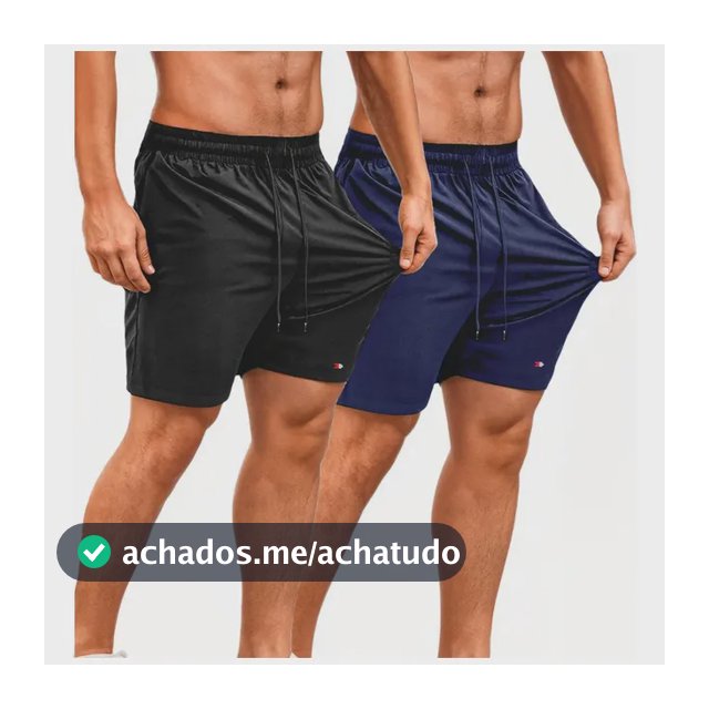 Kit 2 Shorts Bermuda Tactel Elástico Sandrini Academia Sport