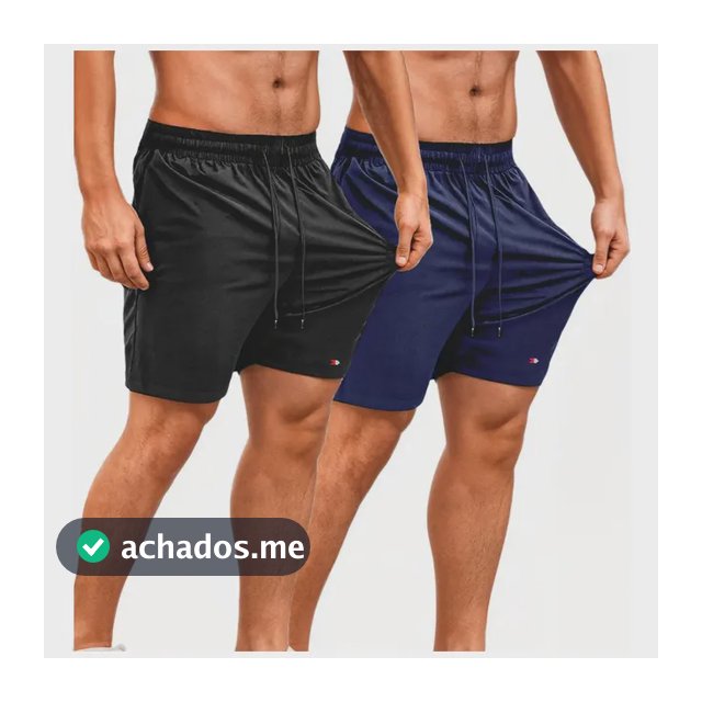 Kit 2 Shorts Bermuda Tactel Elástico Sandrini Academia Sport