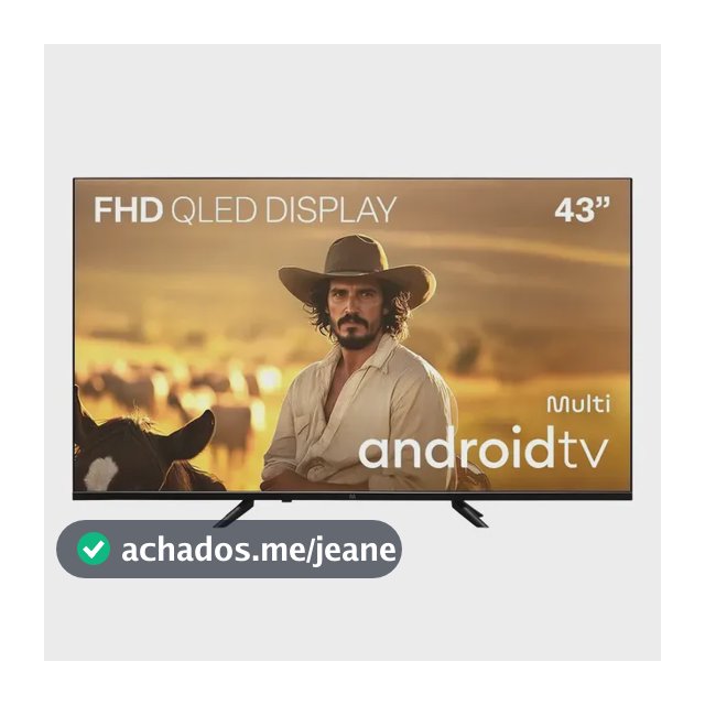 Smart TV Multi 43 Polegadas QLED Full HD Android TV HDR10 Dolby Audio Chromecast Bluetooth Wi-Fi Comando de Voz - Tl066MQ