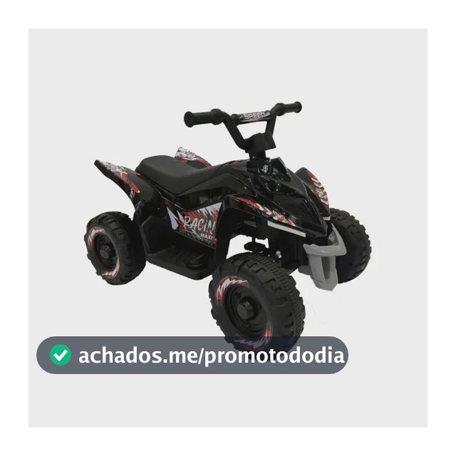 Mini Quadriciclo Elétrico Infantil Bateria 6v Marcha Frente Ré Som e Led Adventure Maxi Toys - Preto