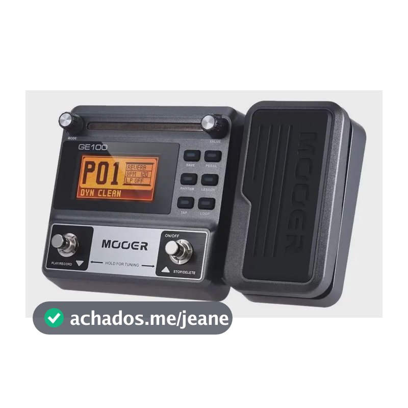 Pedaleira Mooer Ge100 Para Guitarra Com Multi Efeitos Fonte Cor Preto