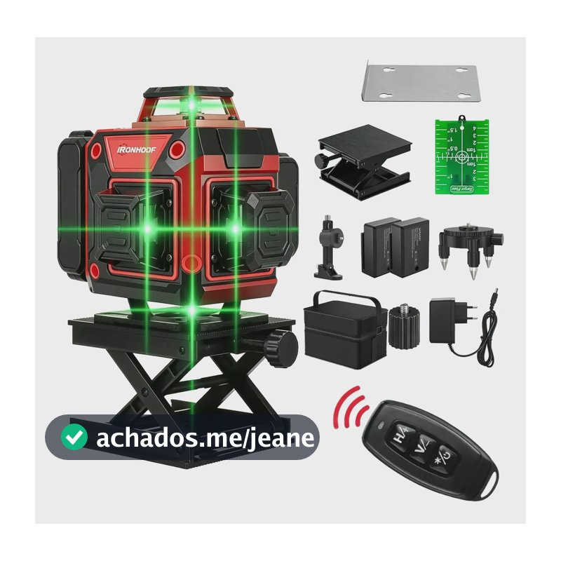 Nível A Laser 16 Linhas Verde Linha 2 Bateria Recarregável