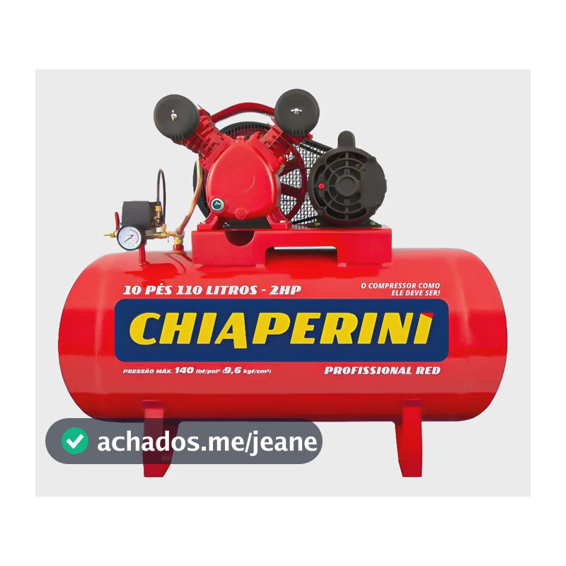Compressor De Ar Média Pressão 10 Pcm 110 Litros Red Vermelho Monofásica
