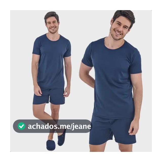 Pijama Masculino Curto Dryfit Liso Verão Fresquinho Leve