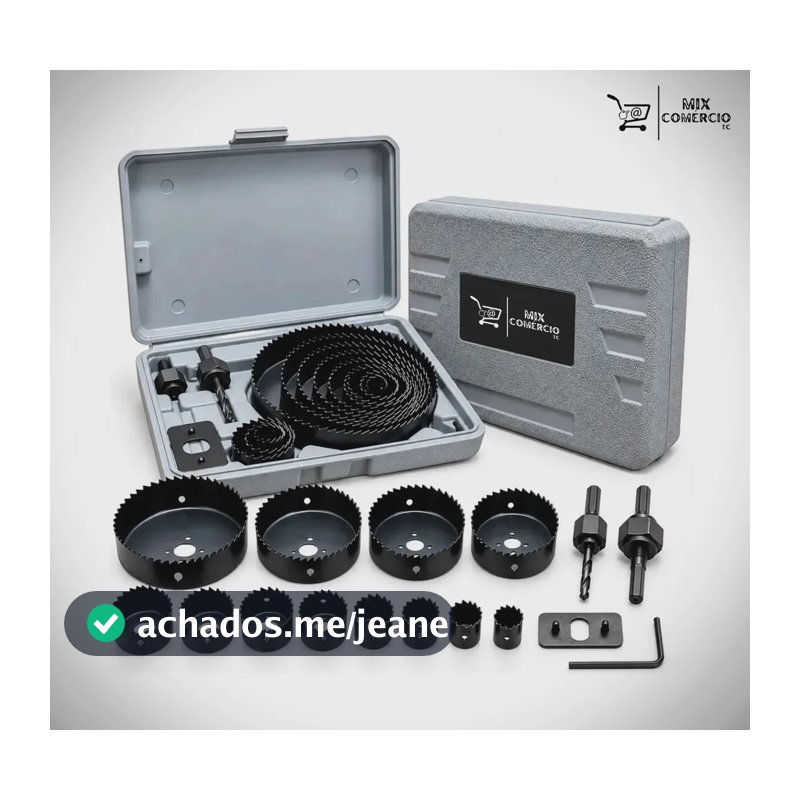 Jogo Serra Copo 16 Peças 19mm A 127mm Para Madeira Gesso Pvc Mdf Compensado Kit Completo Para Furadeira Conjunto De Serras Para Perfuração E Corte Circular Em Obras Reformas Marcenaria E Instalações