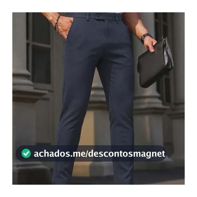 Calça Social Alfaiataria Masculina Malha Elastano Stretch