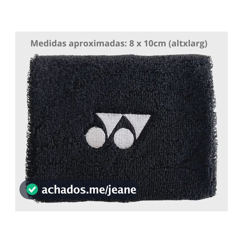 Munhequeira Yonex Larga Preto- Com 01 Unidade