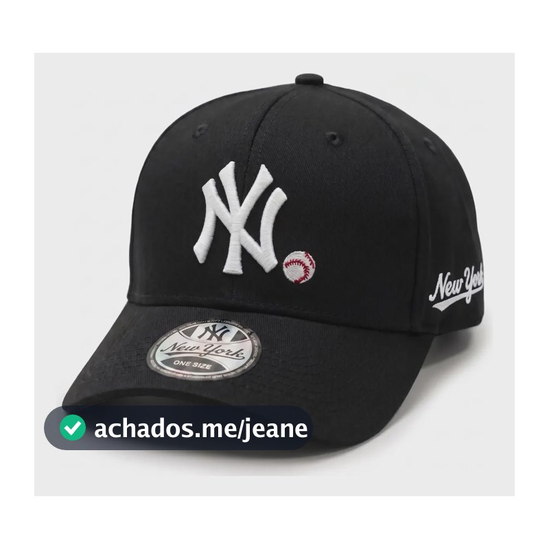Boné Ny New York Beisebol Blogueira Masculino Feminino. Preto Único
