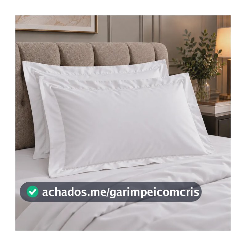 2 Fronhas King 4 Abas 100% Algodão Egípcio 600 Fios 50x90 Cm Cor Branco Lisa