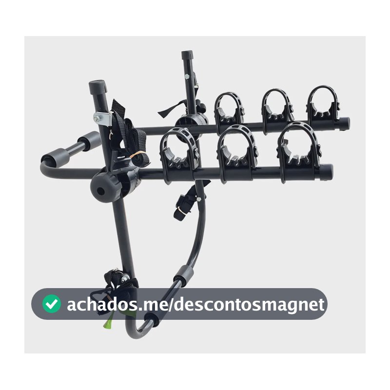 Suporte Transbike P/ 3 Bikes Apoio Fixo Sedan Hatch Suv True Cor Preto