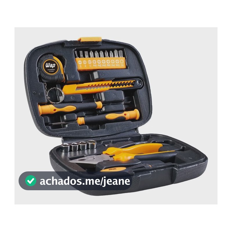Maleta De Ferramentas Manuais Wap Mkf21 Com 21 Acessórios Cor Preto