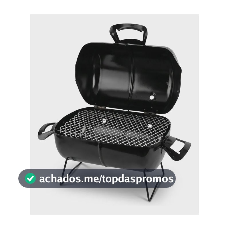 Churrasqueira Bafinho Tambor Portátil Com Grelha Churrassco Preto